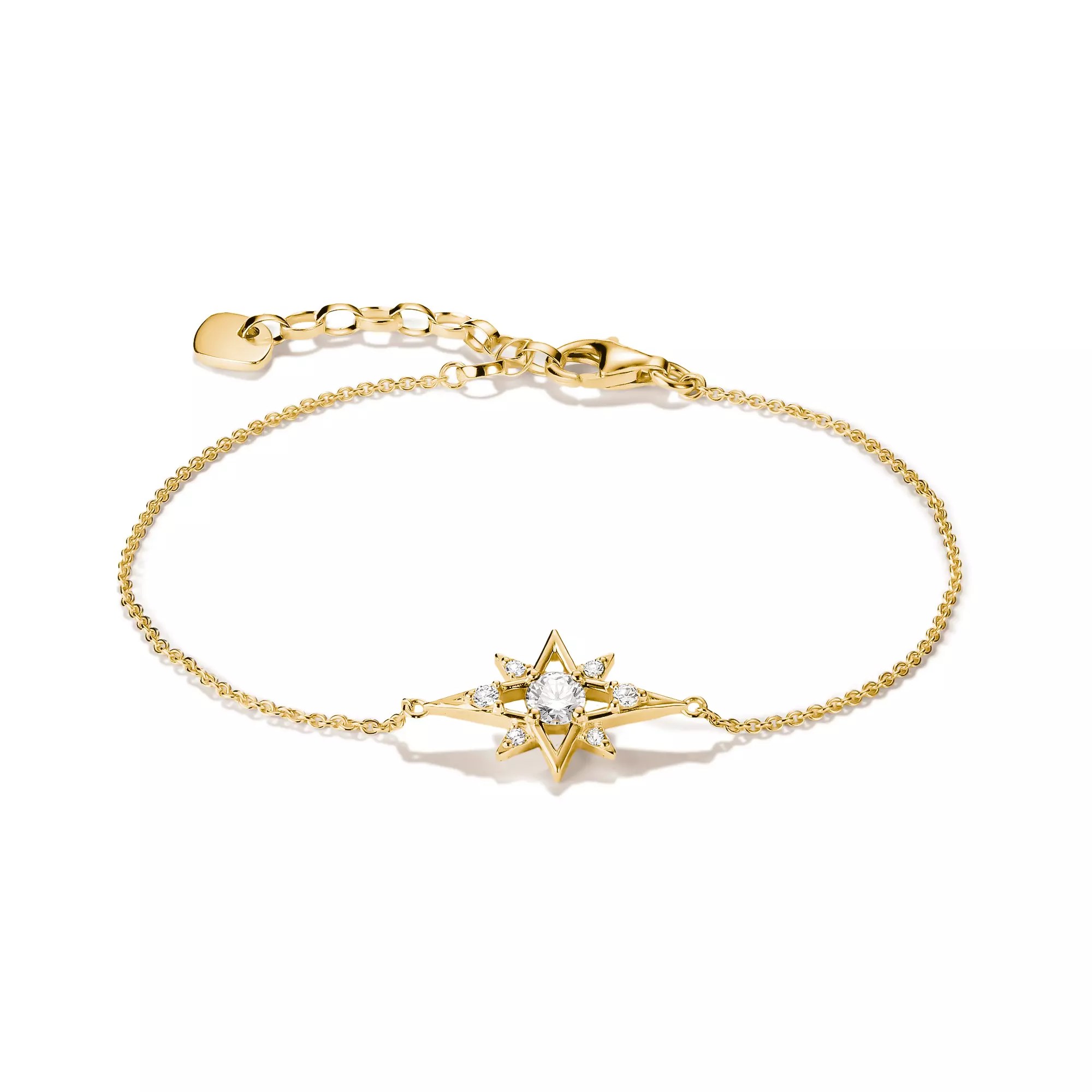 Thomas Sabo Midnight Sky - Armband Stern - 18k Gelbgold Vergoldung - Zirkonia - 19 cm – Ansicht 2