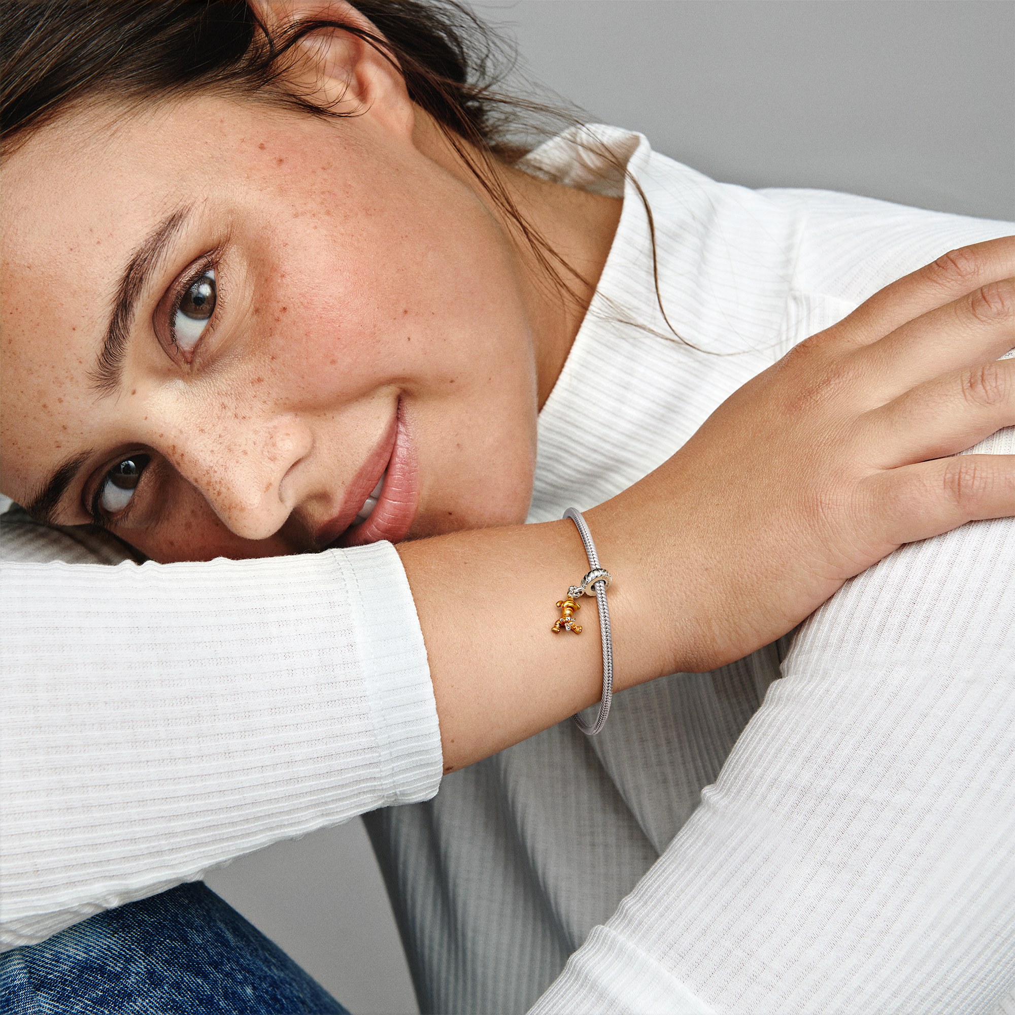 Pandora Disney Winnie Puuh Tigger Charm-Anhänger - Sterling Silber + transparentes orangefarbenes Emaille - Orange – Ansicht 5