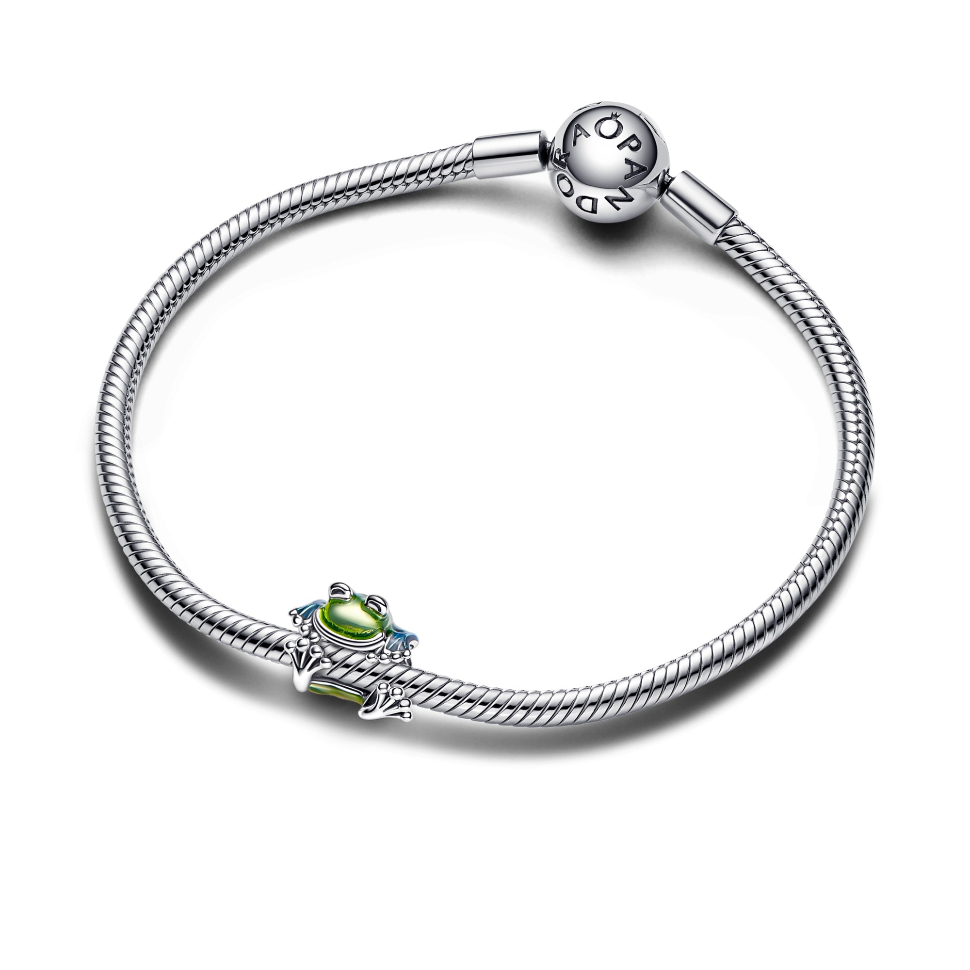 Pandora Kletternder Frosch Charm - Sterling Silber - Emaille Grün – Ansicht 2