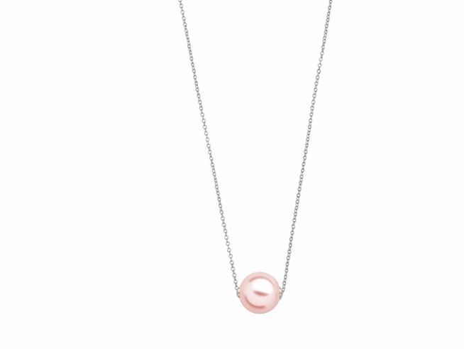 Xenox Sterling Silber Kette XS5323 mit einer Länge von 40 bis 45 cm, versehen mit einer eleganten Perle in sanften Farbtönen, ideal für stilvolle Anlässe.
