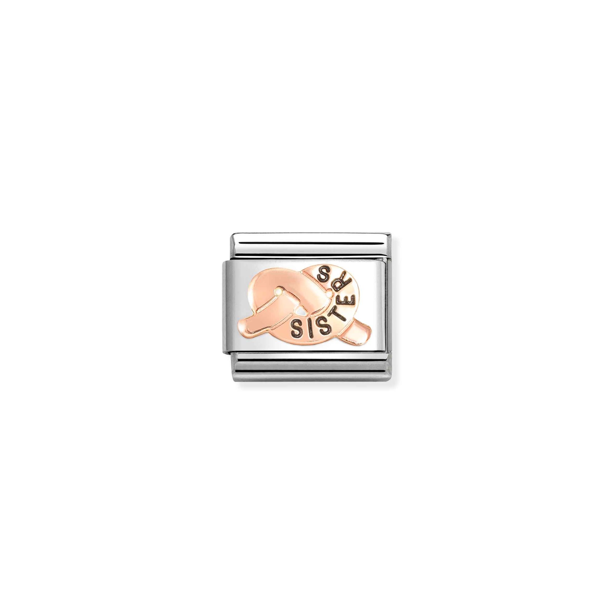 Nomination Composable Classic Charm Knoten SISTERS - Edelstahl, Gold 375 Roségold