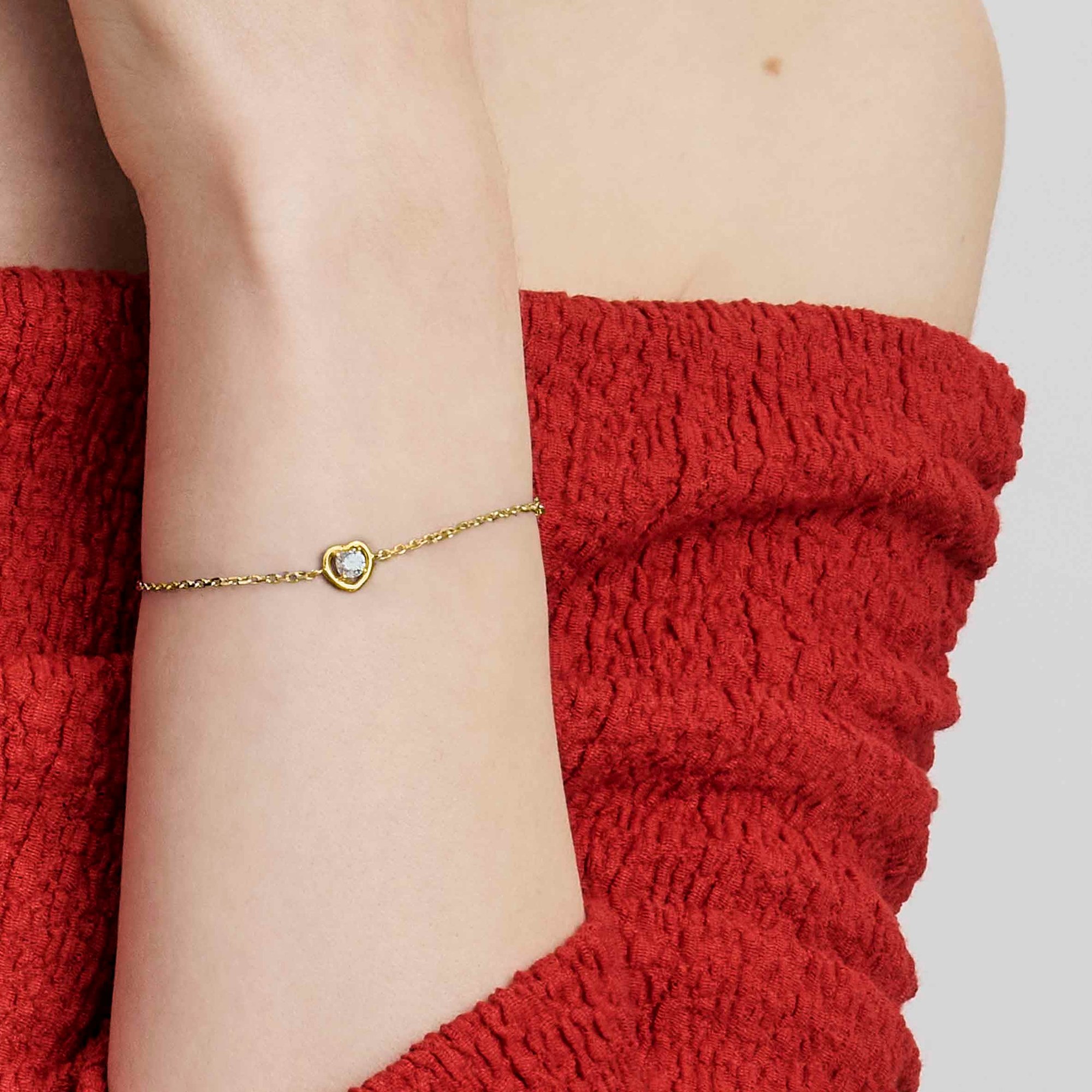 Nomination COSMICLOVE Armband aus Sterling Silber vergoldet - Zirkonia - Herz - 15-19 cm verstellbar – Ansicht 2