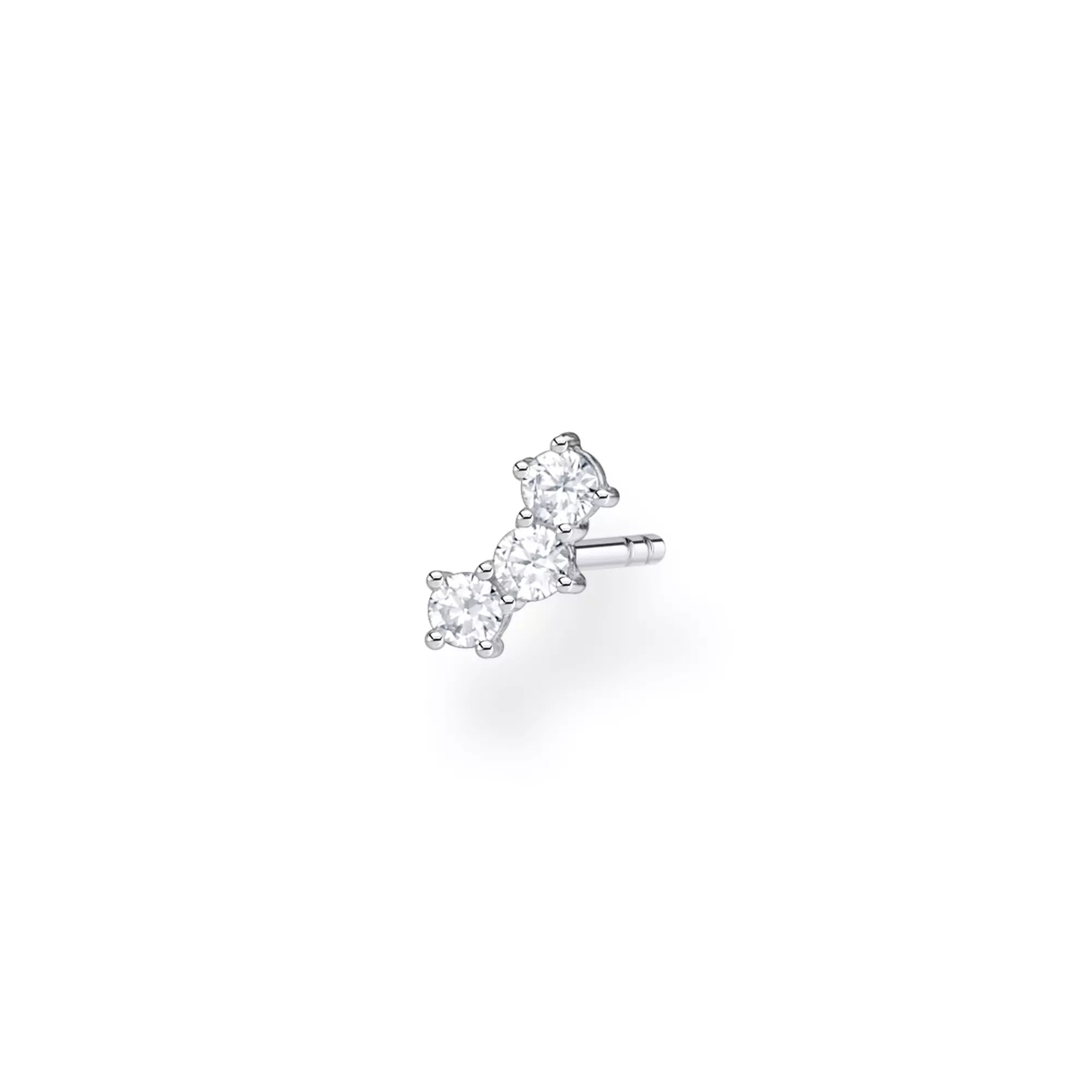 Thomas Sabo Einzel Ohrstecker weiße Steine silber – Zirkonia – Ansicht 2