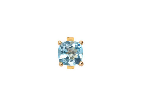 Blautopas in rechteckiger Form mit goldener Fassung, glänzend, mit klaren transparenten Oberflächen, hochwertig verarbeitet, ideale Ergänzung für Schmuckkollektionen.