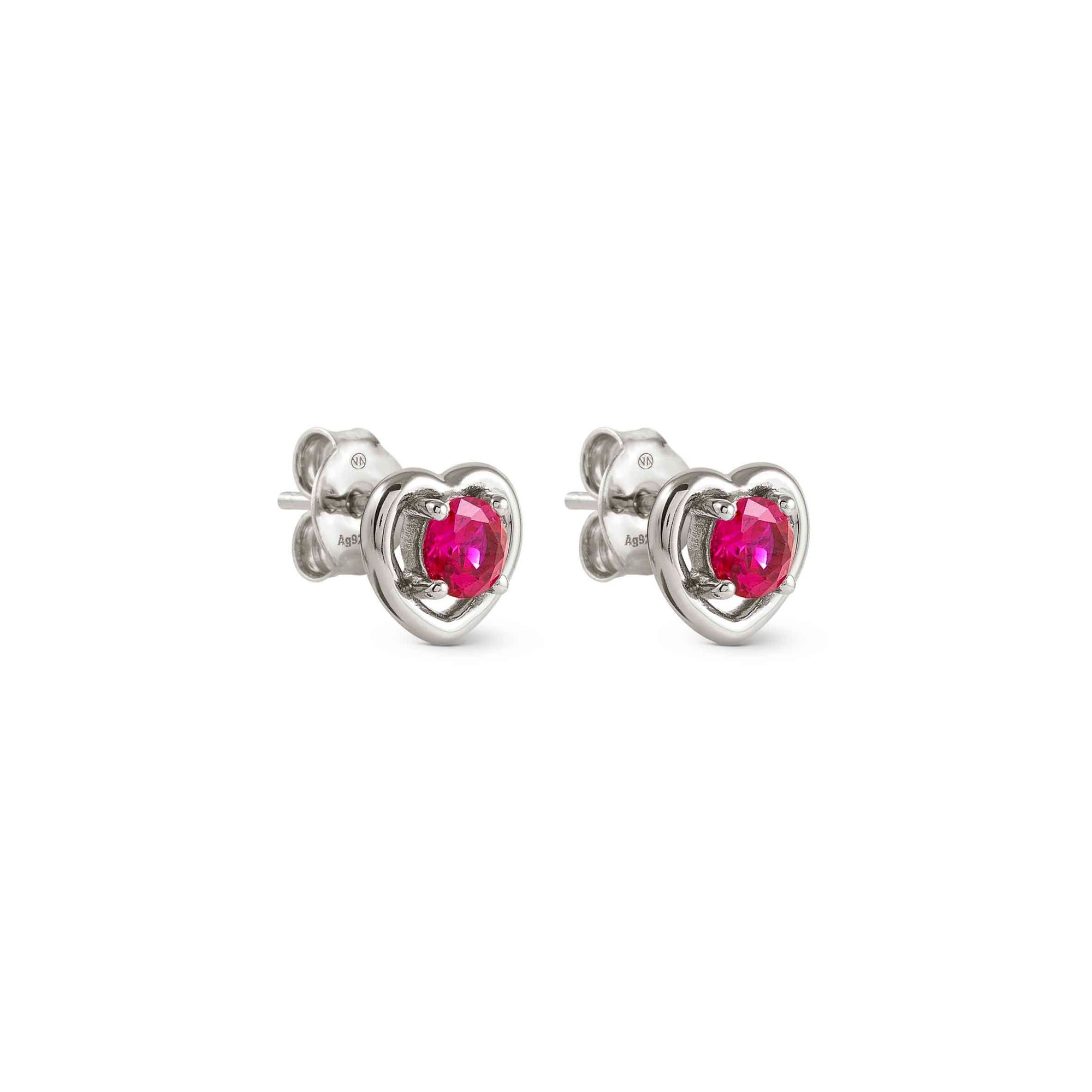 Nomination COSMICLOVE Herz - Ohrstecker aus Sterling Silber - farbigem Zirkonia - ROT – Ansicht 4