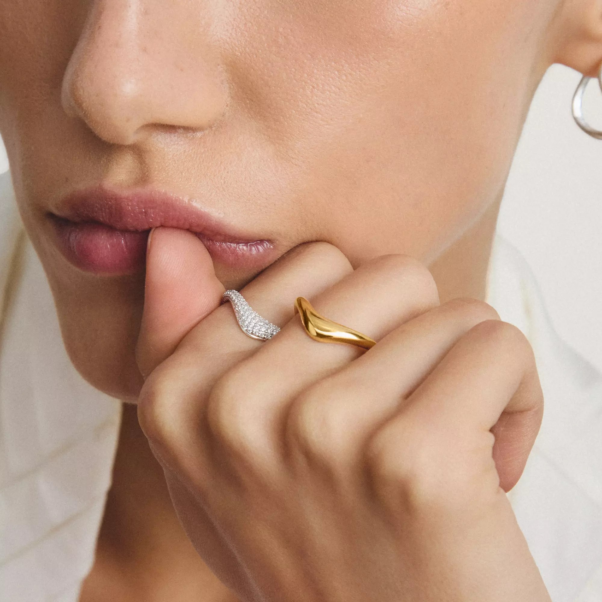 Thomas Sabo Ring in Wellenform – vergoldet – Ansicht 4