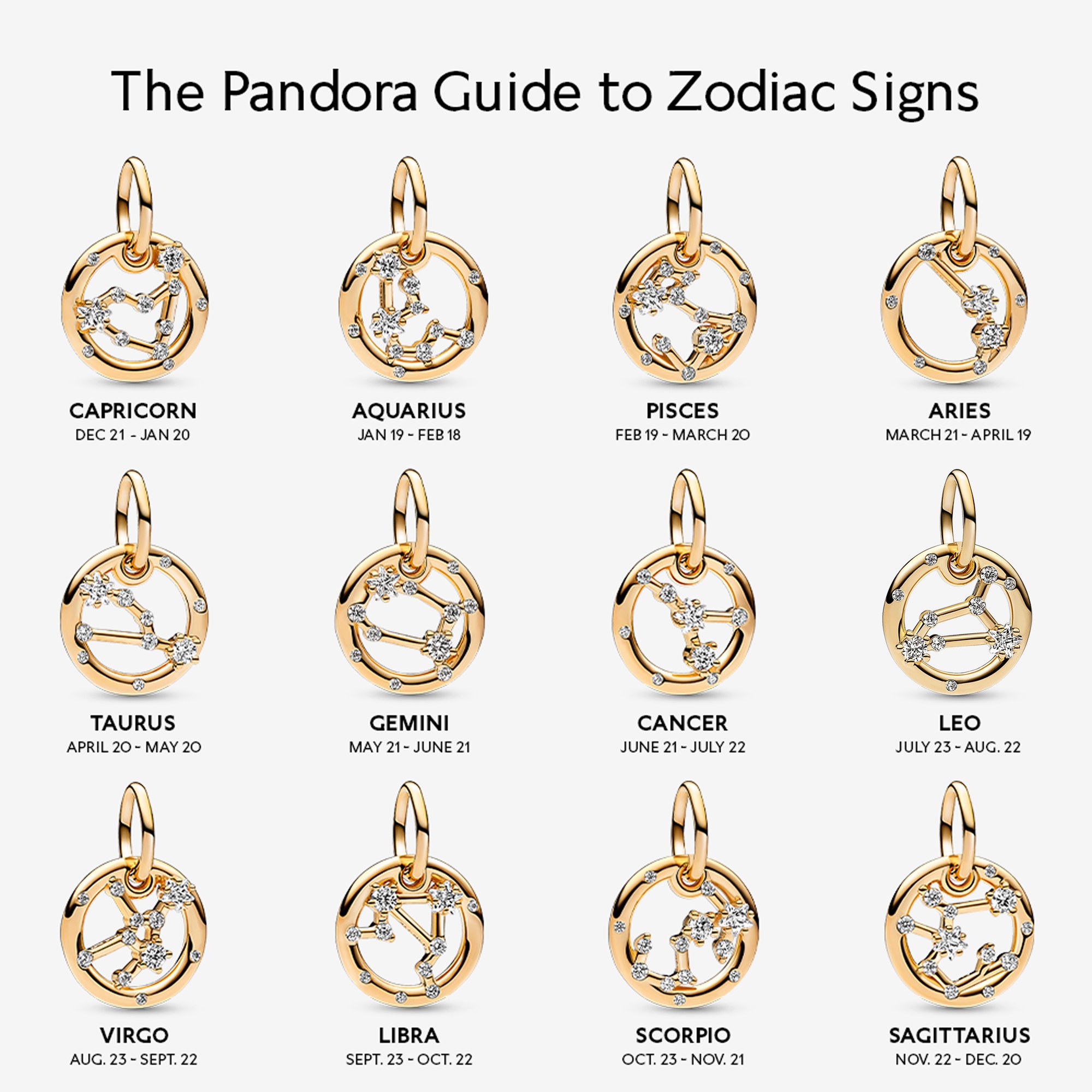 Pandora Sternzeichen Stier Charm-Anhänger - Gelbgold Vergoldung - Zirkonia – Ansicht 4