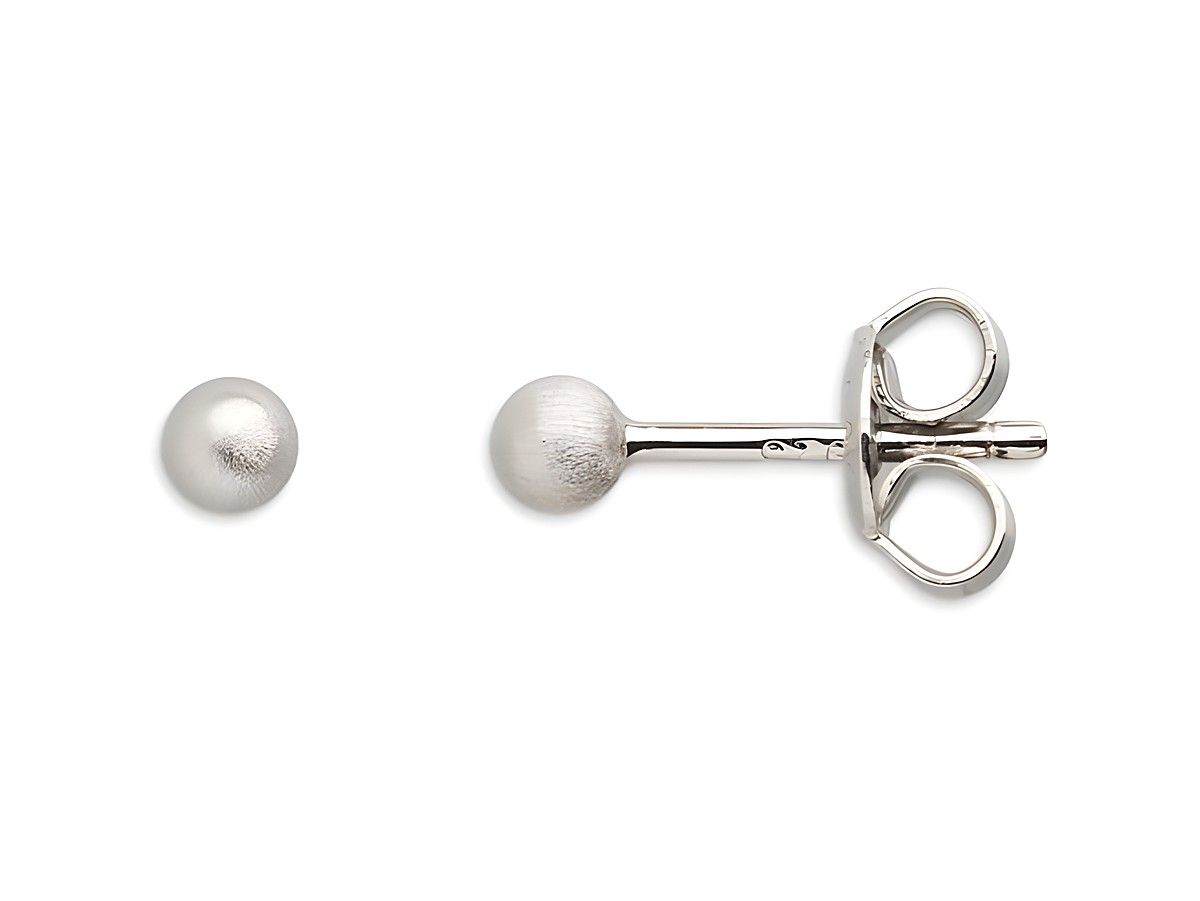 Xenox Sterling Silber Ohrringe XS3505N EAR CANDIES in schlichter, eleganter Form mit einer matten und einer glänzenden Kugel, ideal für den täglichen Gebrauch und jedes Outfit.