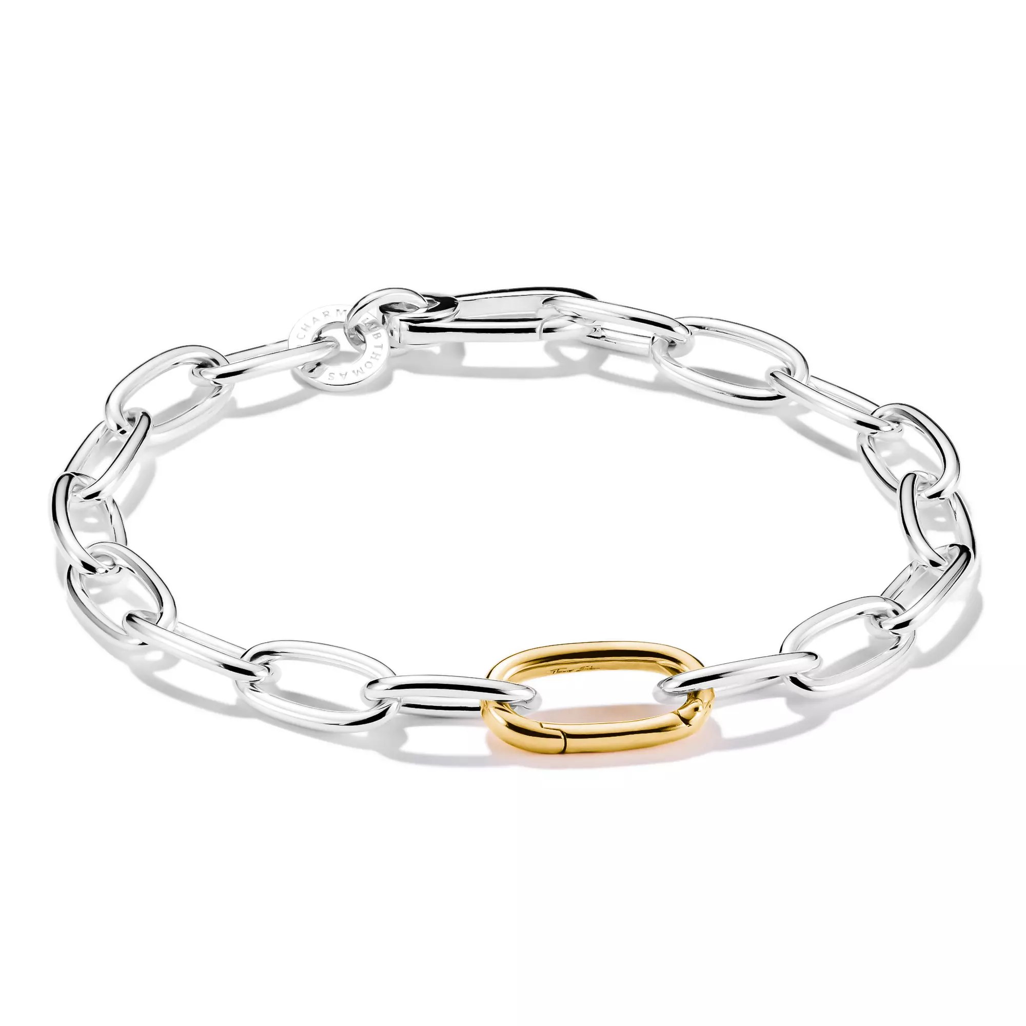 Thomas Sabo Connect - Charm Armband Bicolour mit einem Connect Link - Silber & Gelbgold Verg. - 17 cm – Ansicht 2