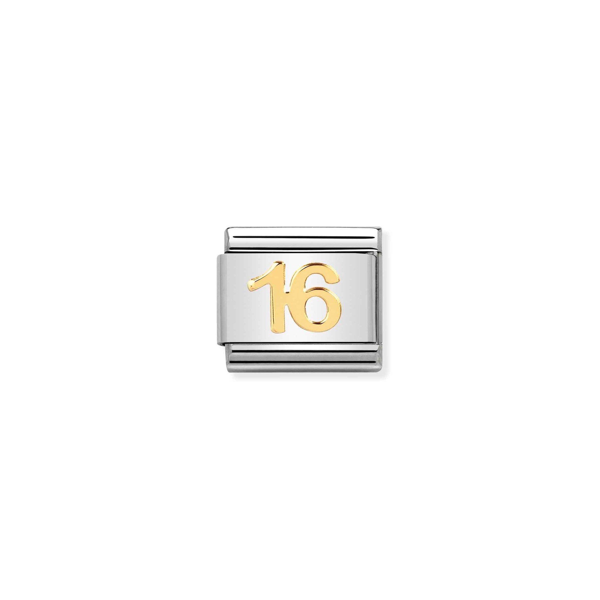Nomination Composable Classic Charm Zahl 16 - Edelstahl, Gold 750 Gelbgold