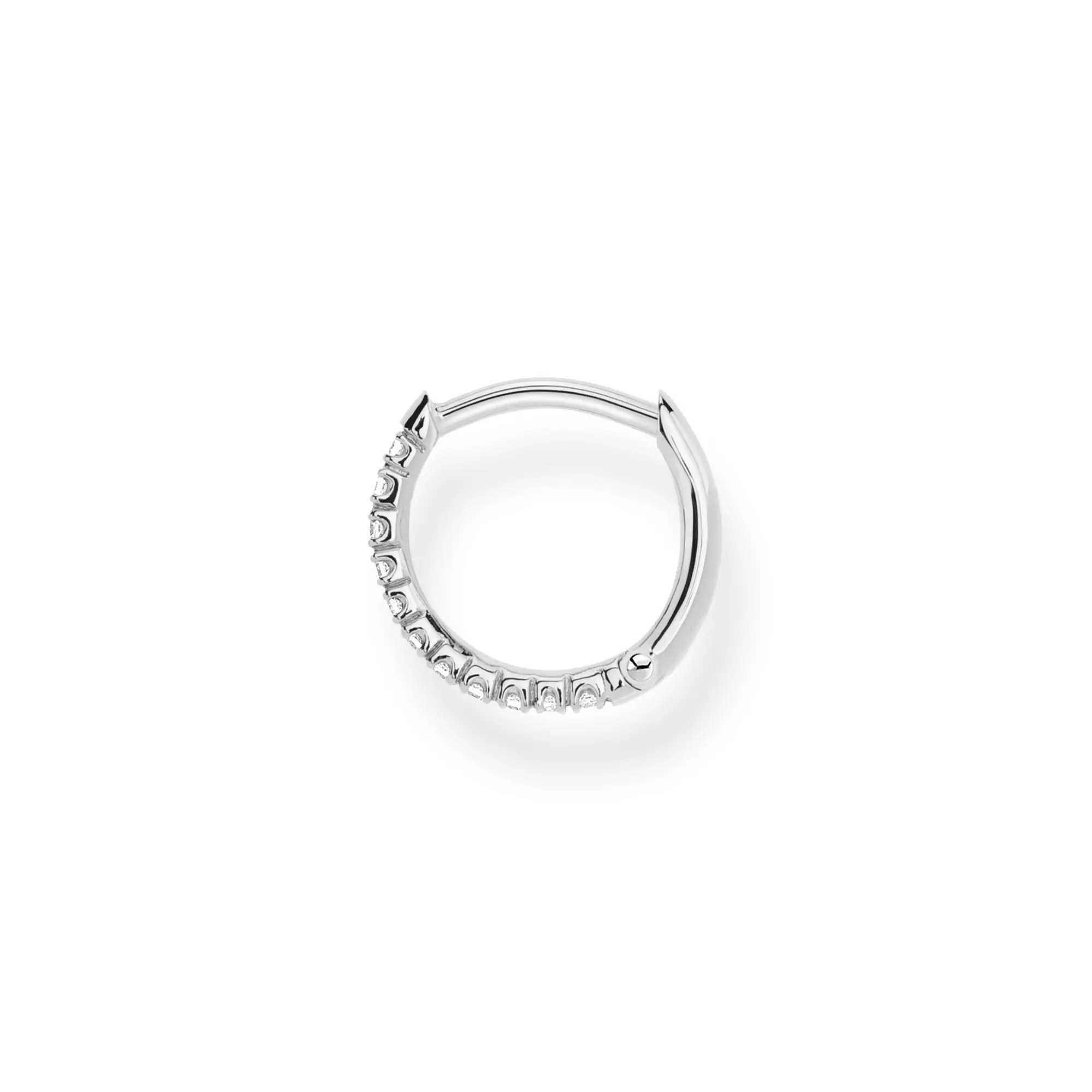Thomas Sabo Einzel Creole weiße Steine silber – Zirkonia – 13 mm hoch – Ansicht 2