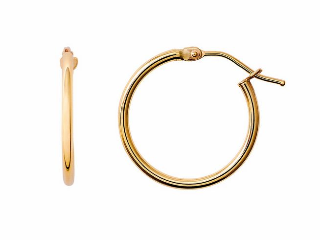 Polierte Gelbgold Creolen von Xenox aus 585er Echtgold, elegant und zeitlos, Ideal für jeden Anlass, hochwertige Verarbeitung, Schmuckstück für stilbewusste Frauen.