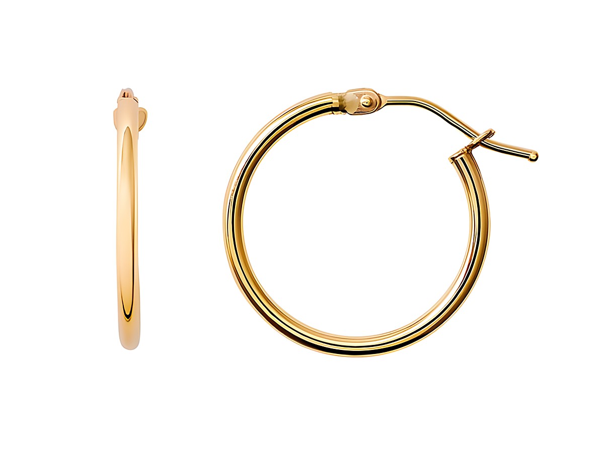 Polierte Gelbgold Creolen von Xenox aus 585er Echtgold, elegant und zeitlos, Ideal für jeden Anlass, hochwertige Verarbeitung, Schmuckstück für stilbewusste Frauen.