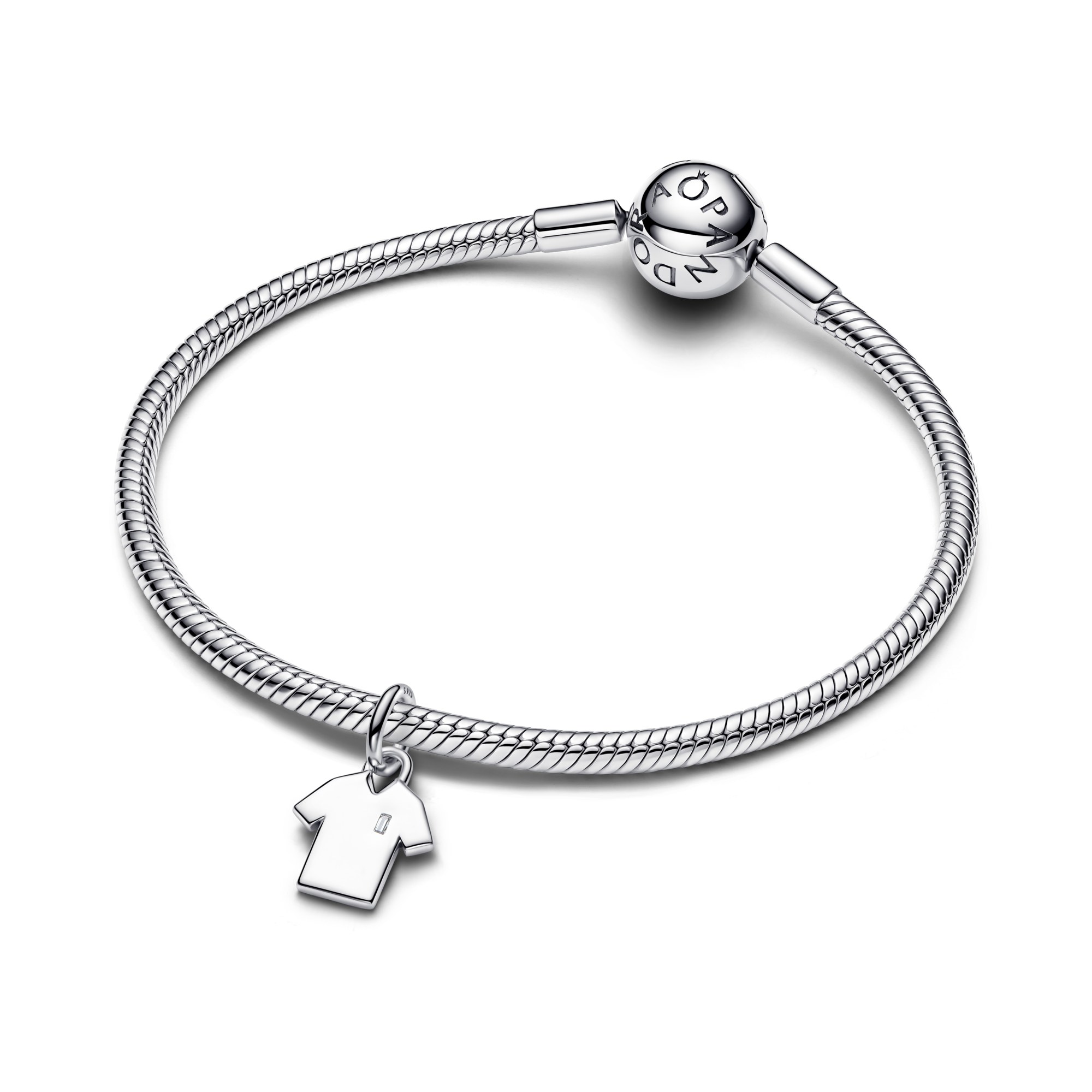 Pandora Gravierbarer Fußballtrikot-Dangle-charm - Silber - Zirkonia – Ansicht 2