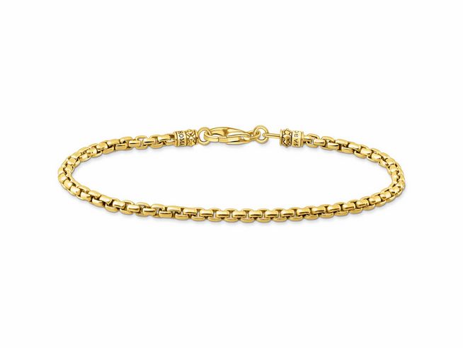 56971740-0 Silber vergoldetes Armband von Thomas Sabo, Modell A2086-413-39, mit elegantem Kettenmuster und einem Verschluss, Länge 17,5 cm, ideal für jedes Outfit.