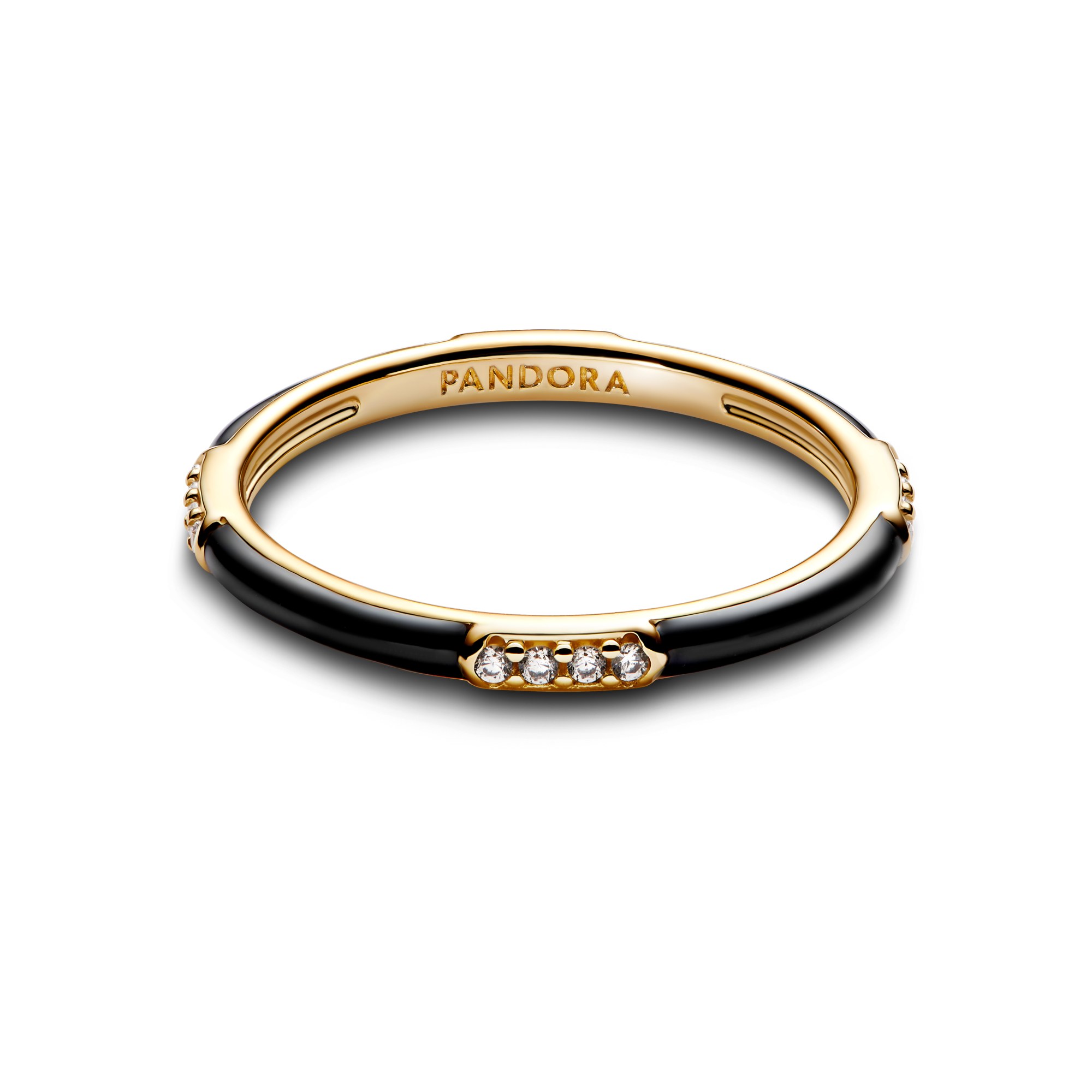 Pandora ME Gelbgold verg. Ring & Zirkonia & schwarzem Email – Ansicht 2