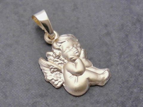 Gold Anhänger Engel niedlich gesandelt Gold 333 Hersteller Juwelier Harnisch Engel. Ideal als zarter Schmuck für besondere Anlässe oder als Geschenk.