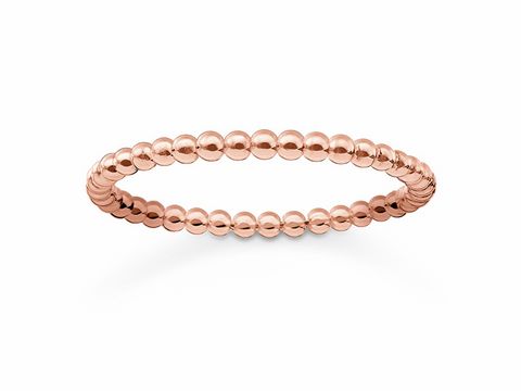 Silber vergoldeter Roségoldring von Thomas Sabo in Größe 48 mit einem eleganten Design aus gleichmäßig angeordneten Kugeln. Ideal für stilvolle Akzente.