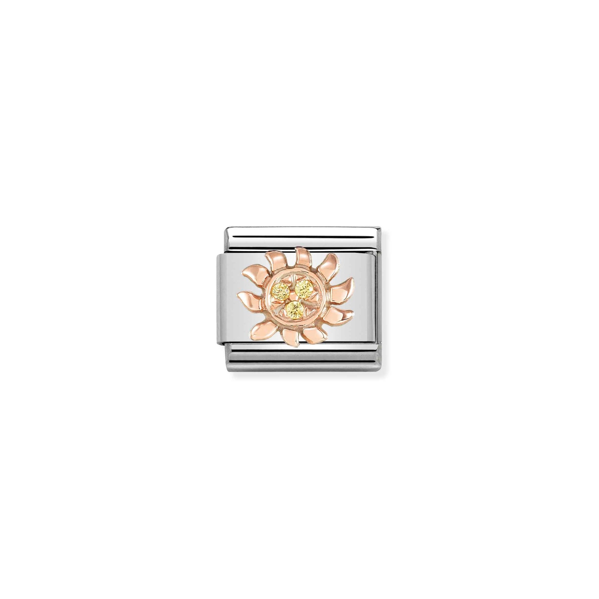 Nomination Composable Classic Charm Sonne - Edelstahl, roségoldfarben, Zirkonia