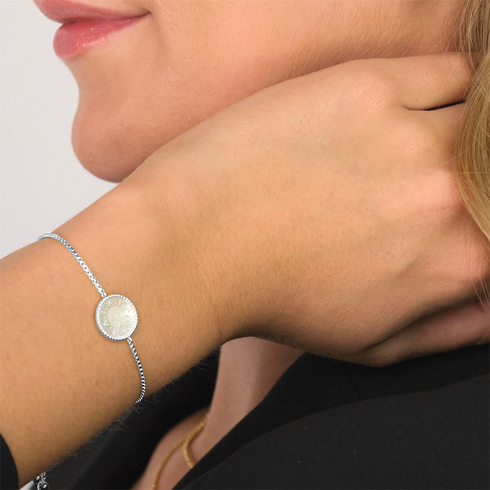 Engelsrufer WINDROSE Armband Ornament mit Perlmutt - Silber rhodiniert & Weiß 24 cm – Ansicht 4