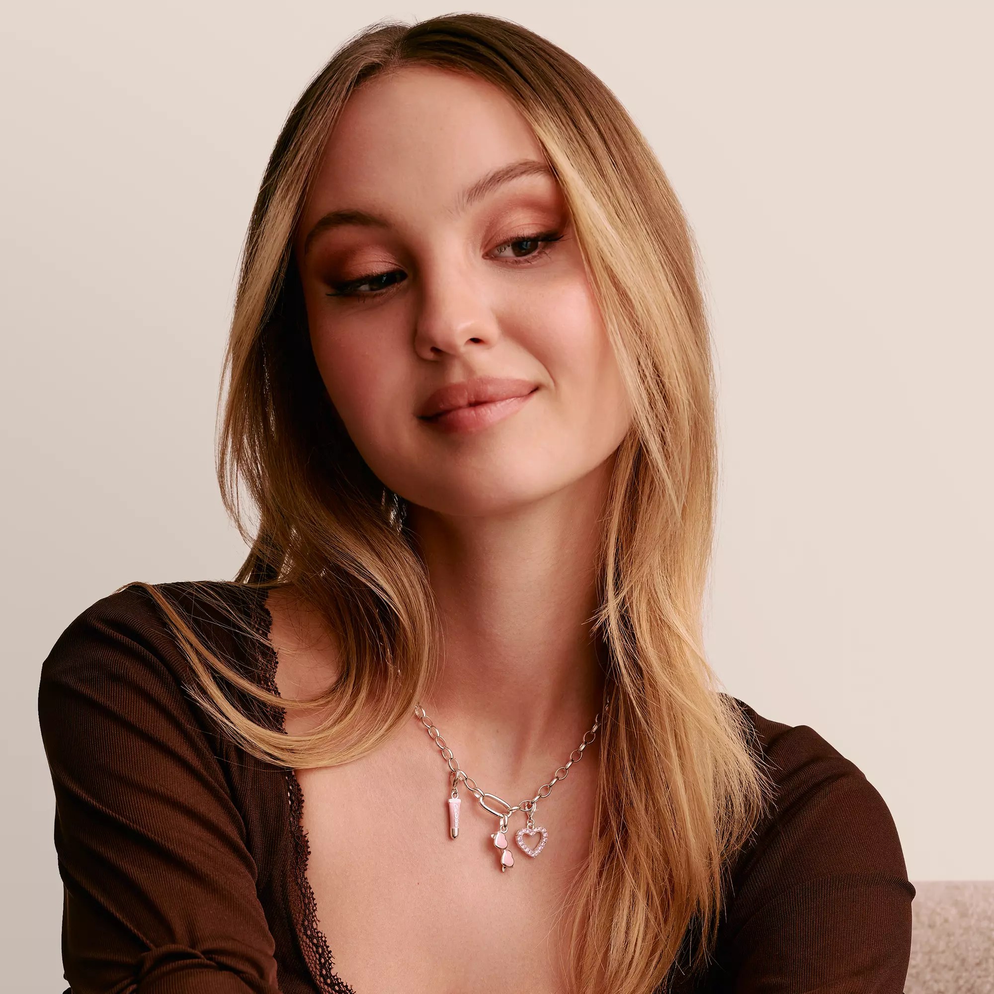 Thomas Sabo Connect - Tokyo Crush Charm Pink Heart - Sterling Silber & Zirkonia - Pink - Charm mit Öse – Ansicht 3