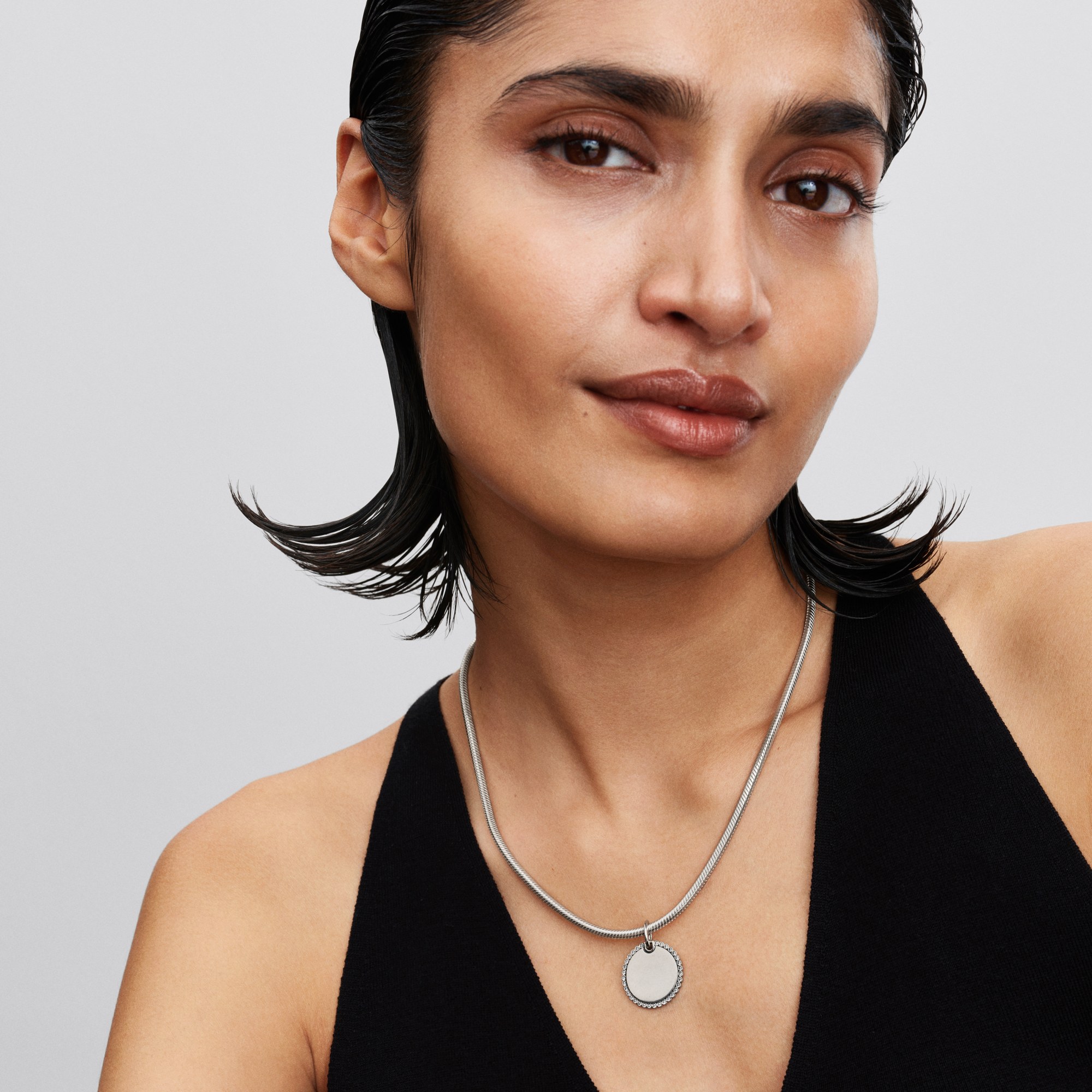 Pandora runder Anhänger - Sterling Silber - Zirkonia – Ansicht 4