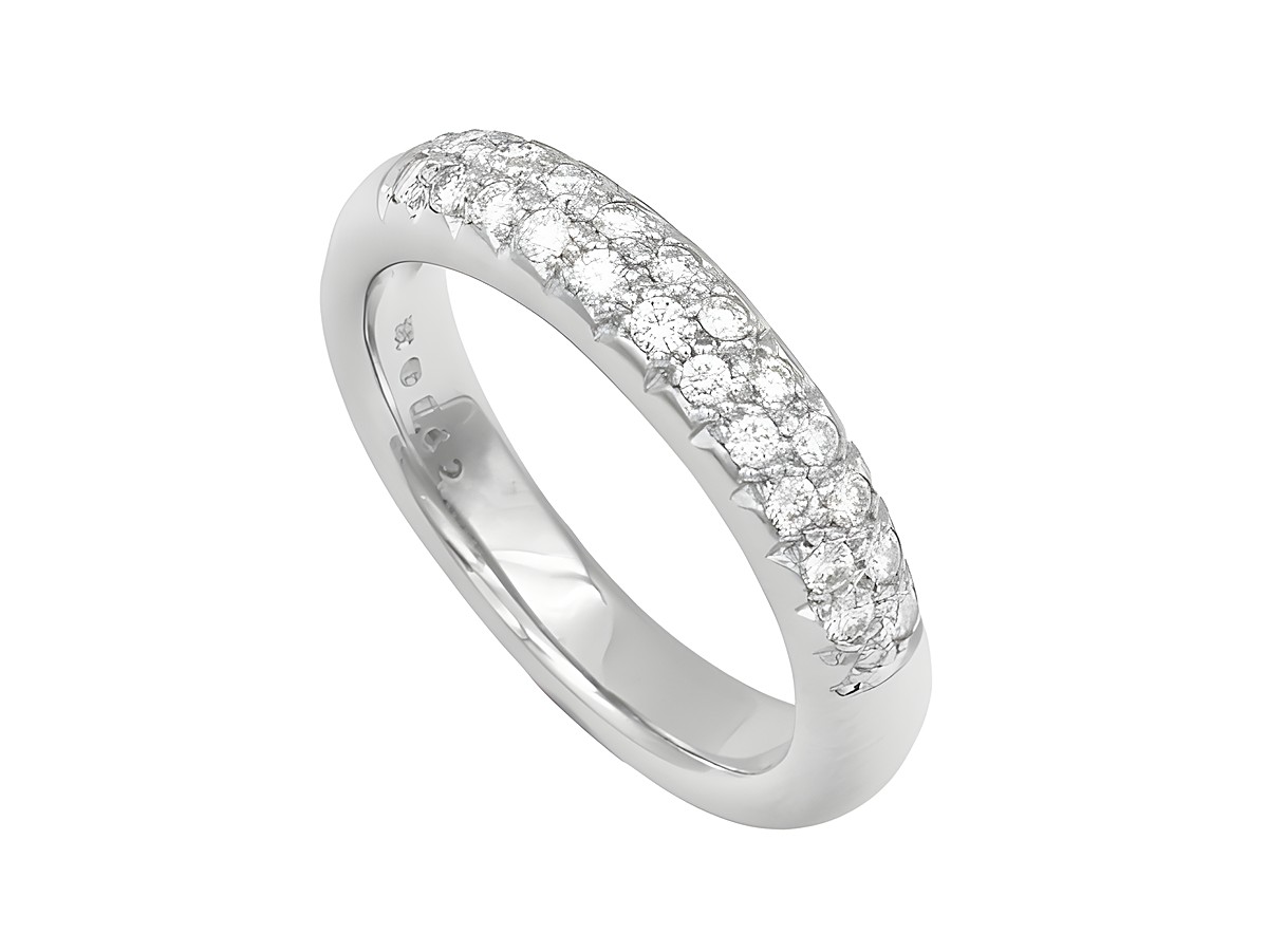 Weißgold Ring funkelnd aus Weißgold 750 mit 0,42 ct Brillant w-if lupenrein in Größe 59, Hersteller Juwelier Harnisch, bis Größe 58 oder 18,5.