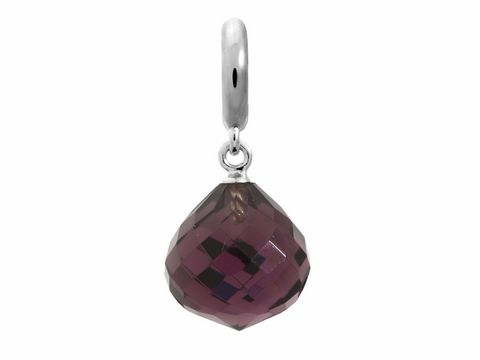 Silberner Charm von Endless - J.Lo mit einem lila Amethyst Love Drop, facettiert und elegant geformt. Ideal für persönliche Schmuckkollektionen und einzigartige Stile.
