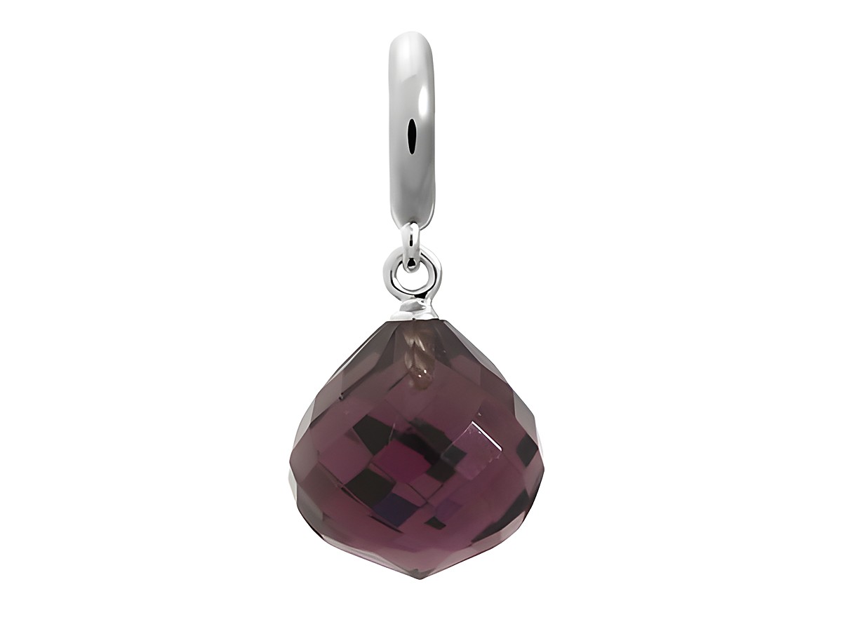 Silberner Charm von Endless - J.Lo mit einem lila Amethyst Love Drop, facettiert und elegant geformt. Ideal für persönliche Schmuckkollektionen und einzigartige Stile.