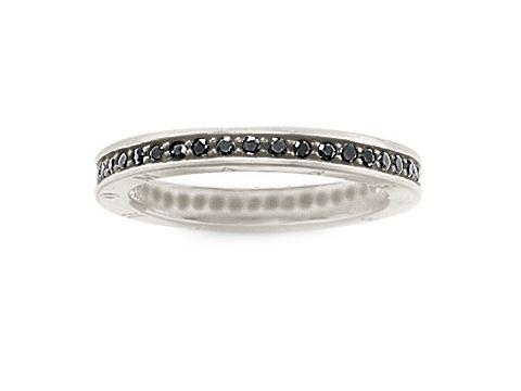 Thomas Sabo Ring TR1700-051-11-56 aus Silber mit Zirkonia in Größe 56, schlichtes Design mit schwarzem Zirkonia-Besatz für eleganten Look.