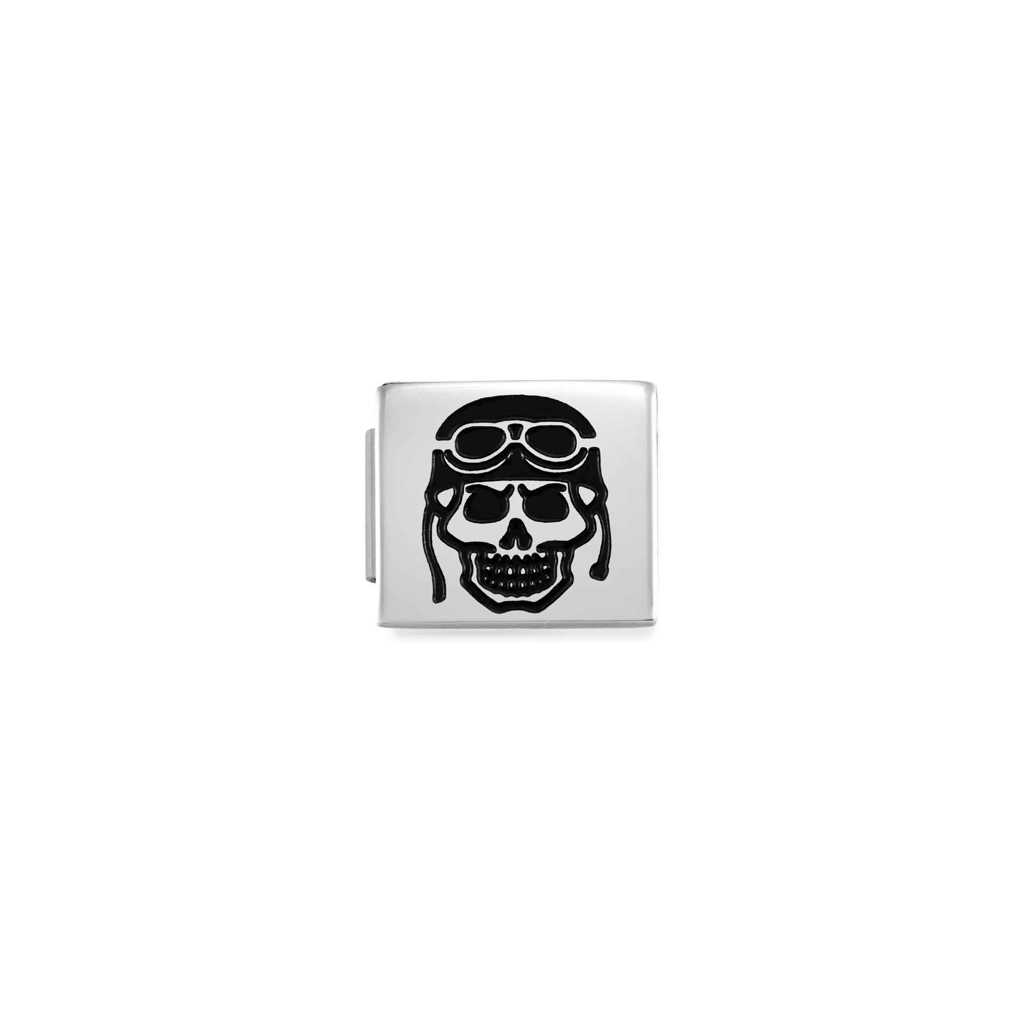 Nomination Composable Glam Charm Biker Totenkopf - Edelstahl, Emaille