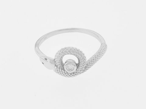 Ring Silber rhod. Größe 58 mit mystischem Zirkonia, geschwungene Form und feines Design, Hersteller Juwelier Harnisch, hochwertiger Schmuck bis Größe 58 / 18,4.