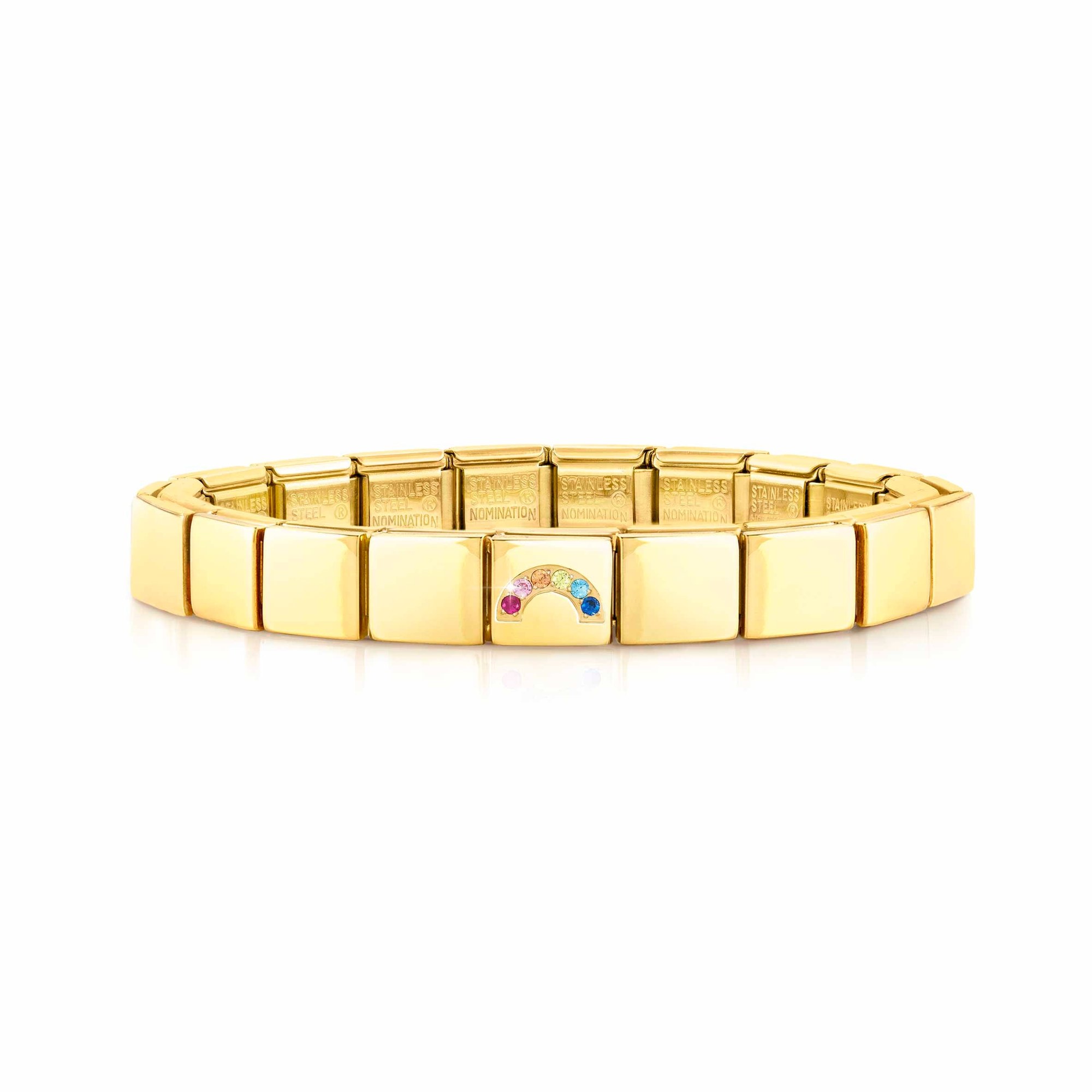 Nomination Classic GLAM Armband Edelstahl Gelbgold - Regenbogen