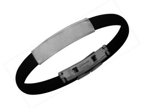 Kautschuk Edelstahl Armband in schlichtem Design, Hersteller Juwelier Harnisch, kombiniert eleganten Kautschuk mit einem modernen Edelstahlverschluss. Ideal für jeden Anlass.