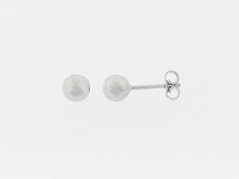 Silber Ohrringe Kugel Silber 5 mm Stecker ohne Stein Hersteller Juwelier Harnisch, zeitloses und schlichtes Design, ideal für den Alltag und besondere Anlässe.