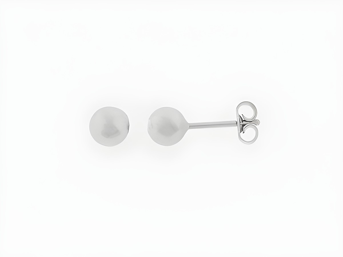 Silber Ohrringe Kugel Silber 5 mm Stecker ohne Stein Hersteller Juwelier Harnisch, zeitloses und schlichtes Design, ideal für den Alltag und besondere Anlässe.