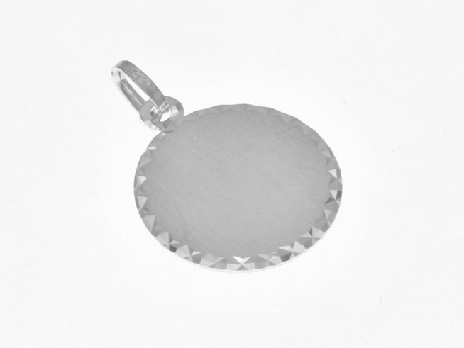 Anhänger Gravurplatte aus Sterling Silber, mattiert mit Diamantschliff, hergestellt von Juwelier Harnisch, schlichtes und elegantes Design.