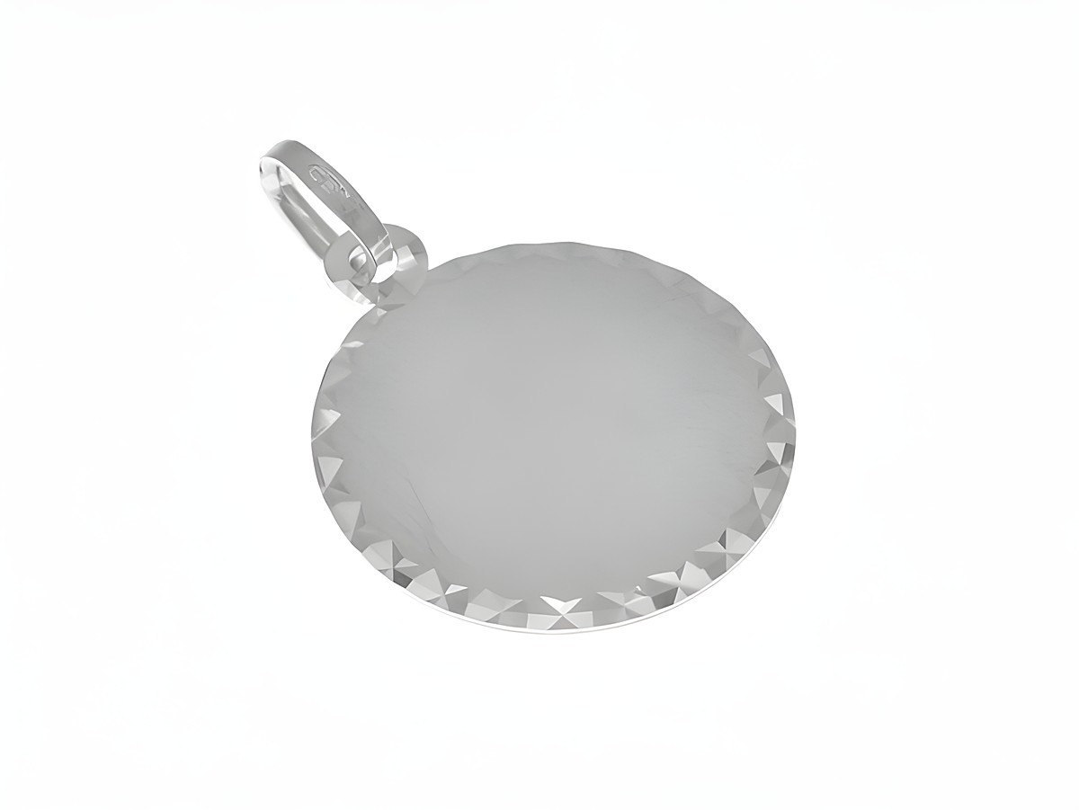 Anhänger Gravurplatte aus Sterling Silber, mattiert mit Diamantschliff, hergestellt von Juwelier Harnisch, schlichtes und elegantes Design.