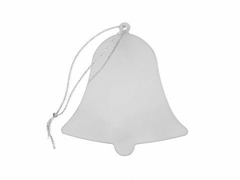 Glocke aus Metall mit Gravur, Hersteller Juwelier Harnisch, ideal als Geschenk Anhänger oder zur Dekoration an einem Baum, schlichtes Design für jeden Anlass.