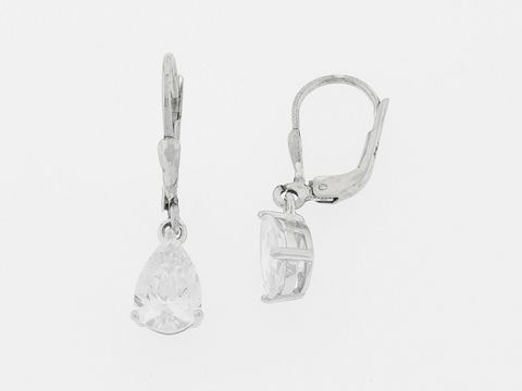 Silber Ohrringe in Tropfenform, glitzernd mit Zirkonia Stein. Hänger des Herstellers Juwelier Harnisch für eleganten Schmuckstil. Ideal für besondere Anlässe.