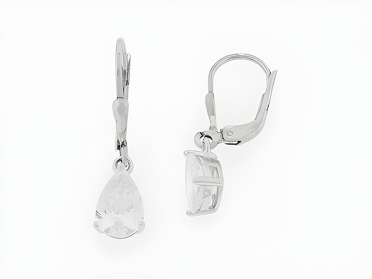 Silber Ohrringe in Tropfenform, glitzernd mit Zirkonia Stein. Hänger des Herstellers Juwelier Harnisch für eleganten Schmuckstil. Ideal für besondere Anlässe.