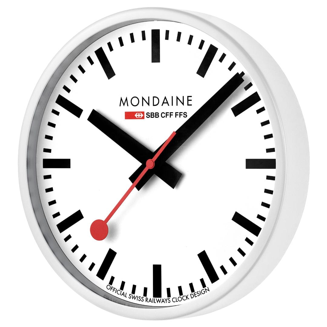 Mondaine Wanduhr 25 cm - Weiß – Ansicht 5