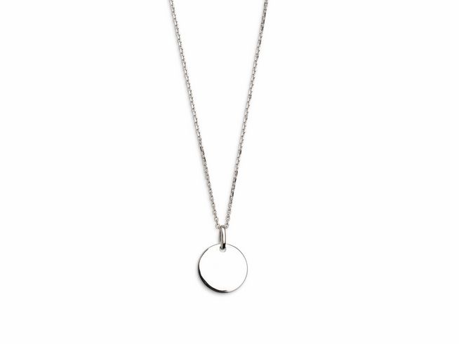 Xenox Sterling Silber Kette XS3544 mit Ankerkette und gravierbarer Platte, Länge 40-45 cm, elegante und schlichte Gestaltung für persönliche Gravuren.