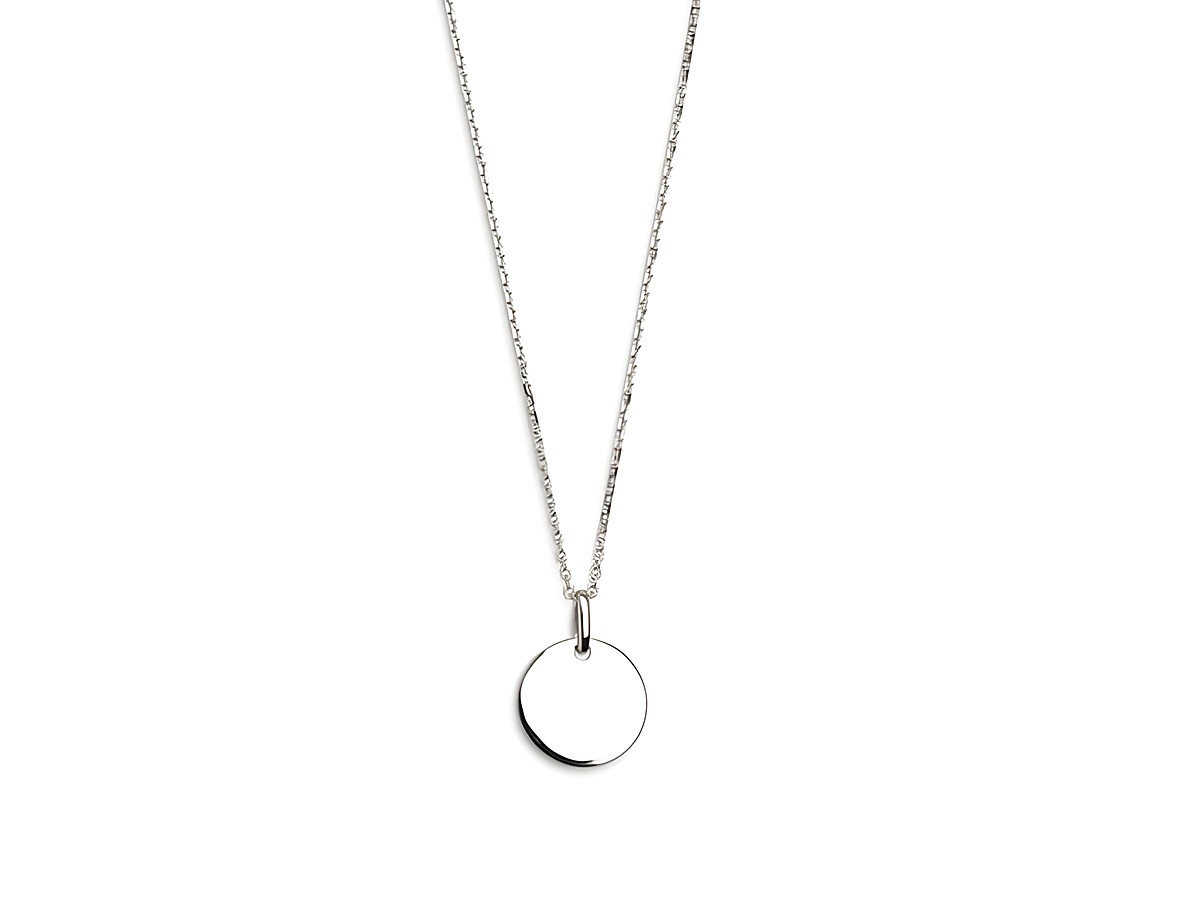 Xenox Sterling Silber Kette XS3544 mit Ankerkette und gravierbarer Platte, Länge 40-45 cm, elegante und schlichte Gestaltung für persönliche Gravuren.