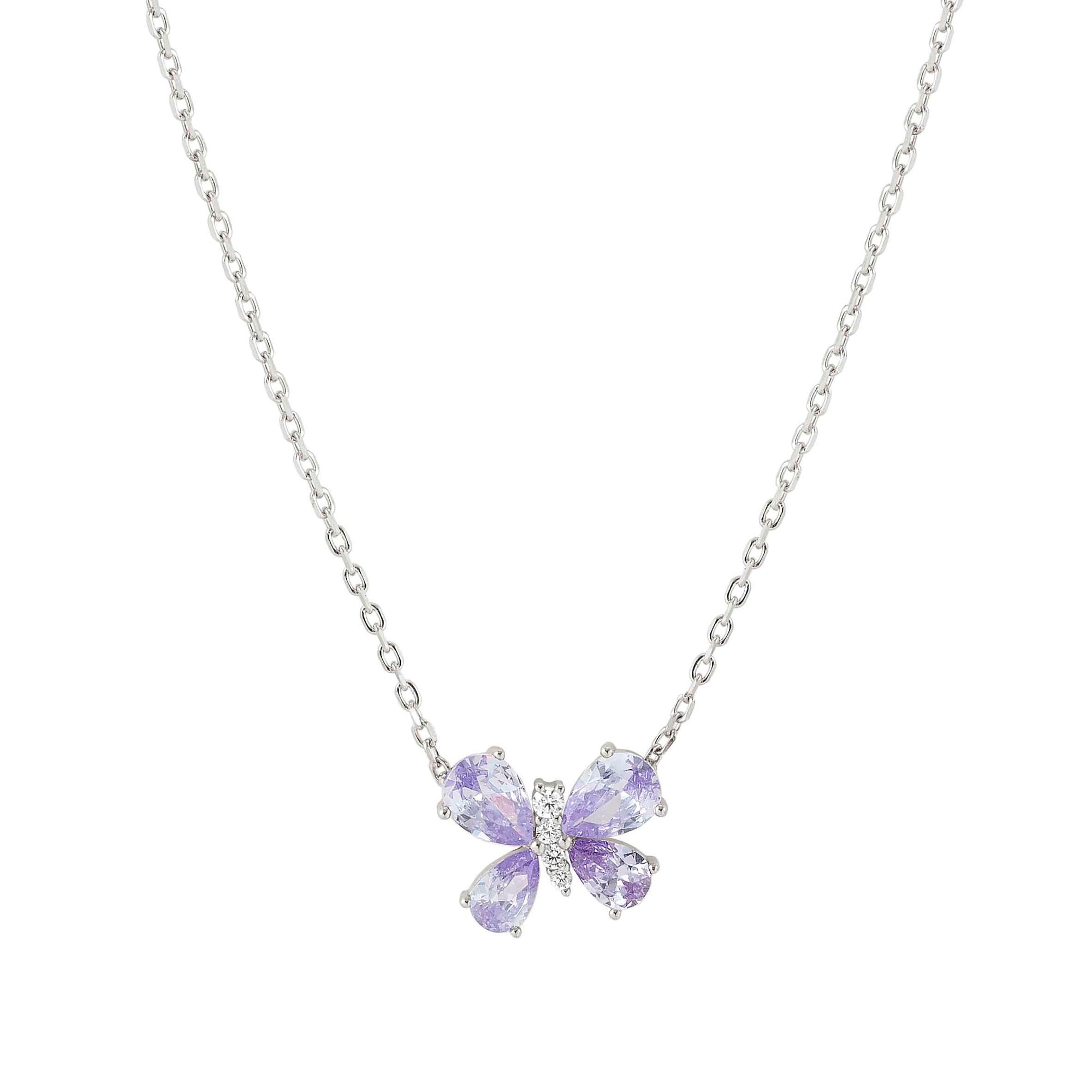 Nomination SHINE ME UP Halskette aus Sterling Silber - Zirkonia - Schmetterling - Weiß - Lila - 44 cm – Ansicht 2
