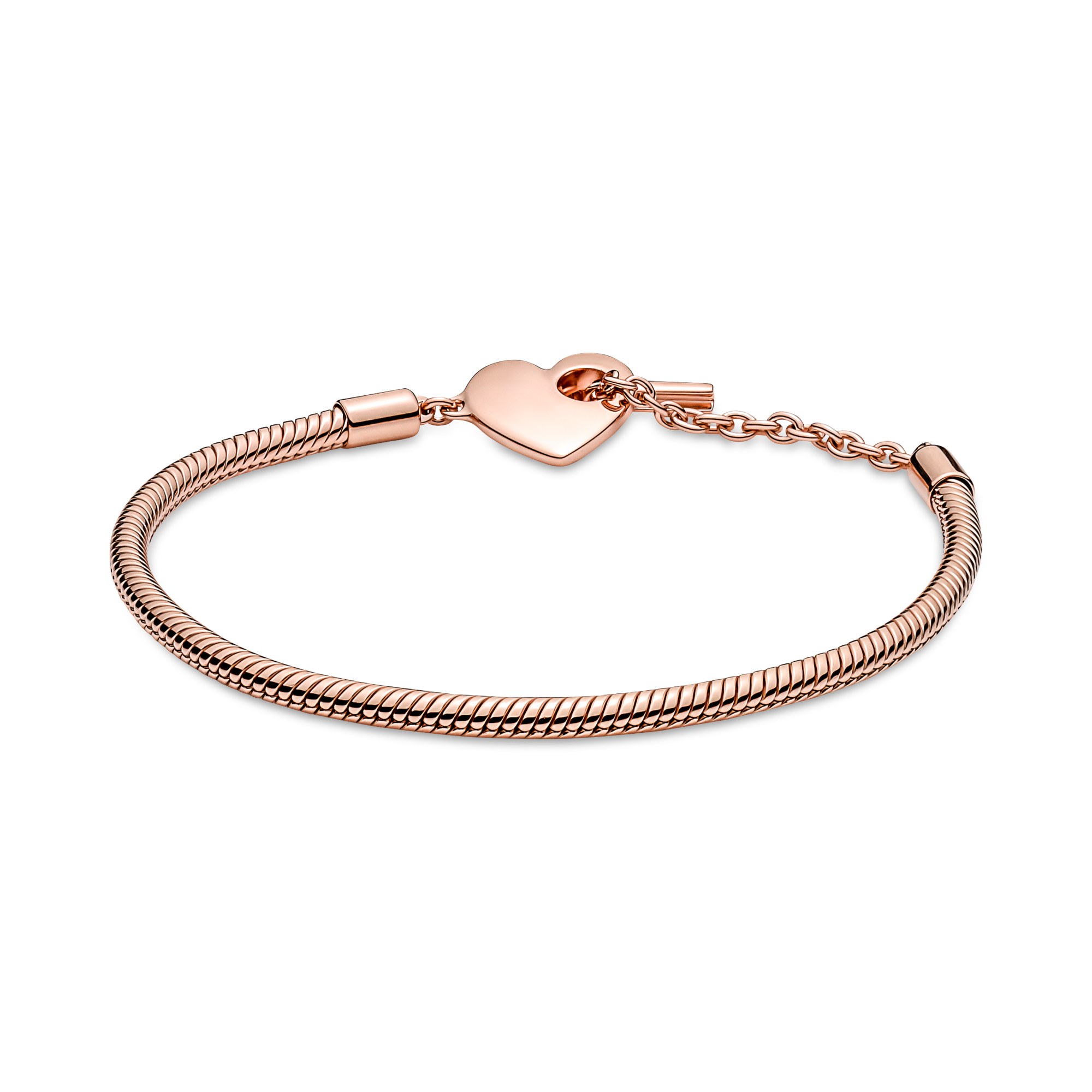 Pandora Armband - Schlangenkette Armband - Herz T Verschluß - Roségold Vergoldung – Ansicht 4