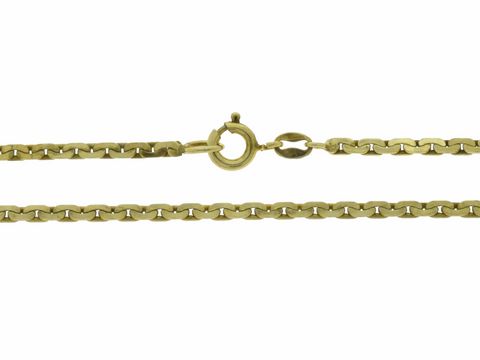 Hochwertige vergoldete Doublé Kette S-Panzer, Länge 38,5 cm, Breite 1,9 x 1 mm, gefertigt vom Juwelier Harnisch, ideal für eleganten Schmuck.