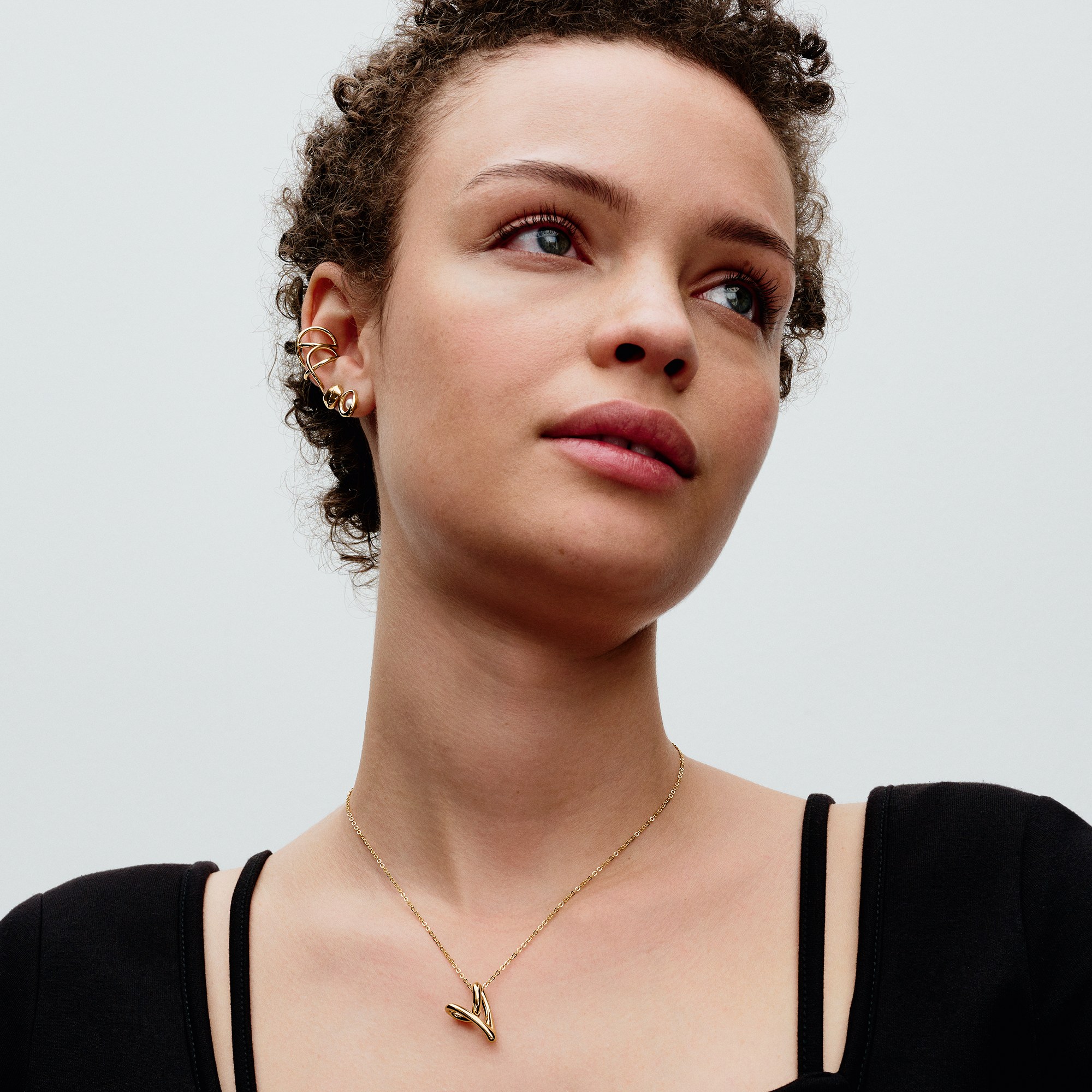 Pandora ESSENCE organisch Geformtes Herz Anhänger-Halskette - Gelbgold verg. - 70 cm – Ansicht 5
