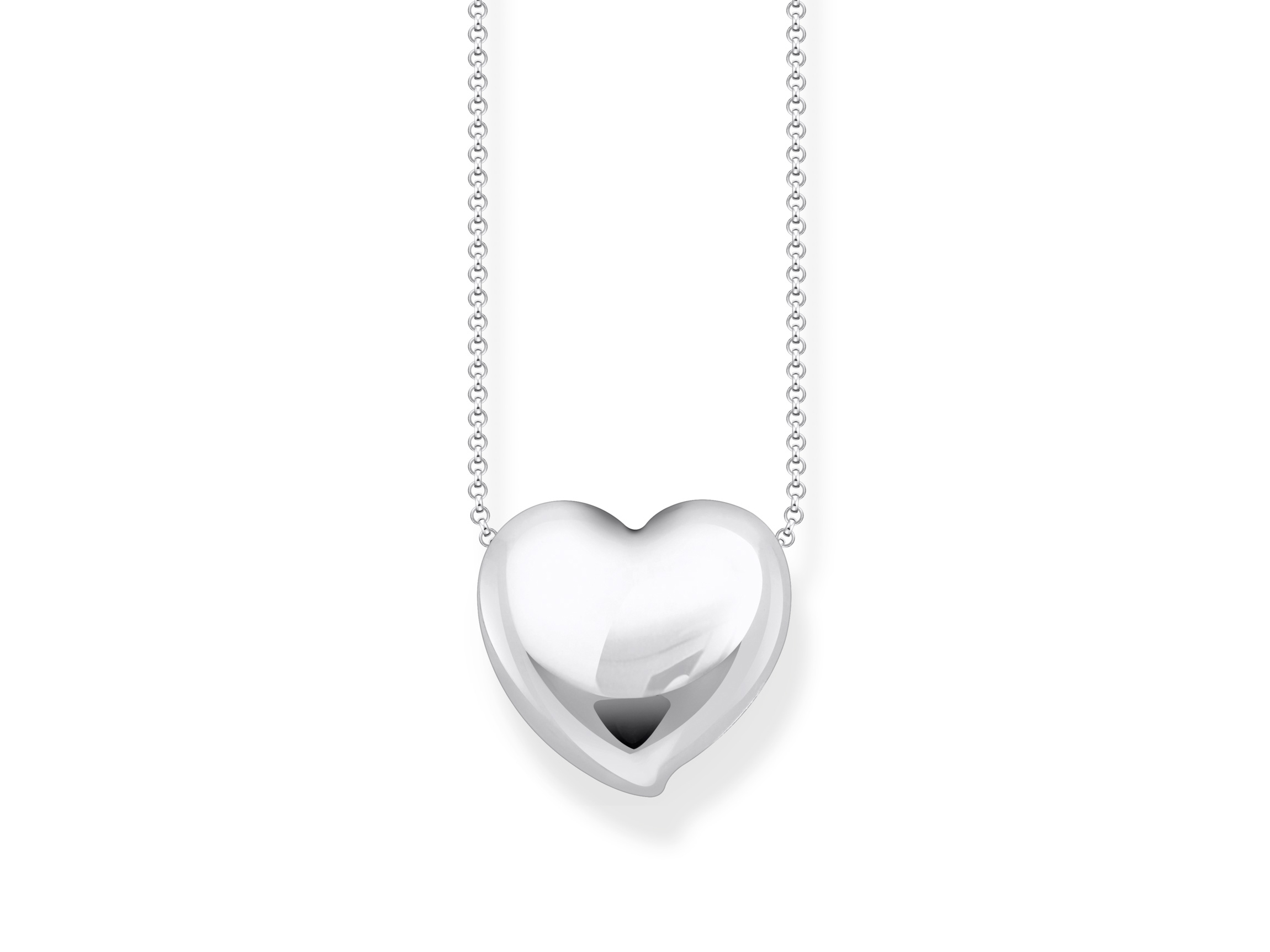 Silberne Herz Bold Elegance Kette von Thomas Sabo mit glänzendem Herzanhänger, 40-45 cm, elegantes Design, ideal für besondere Anlässe oder als Geschenk.