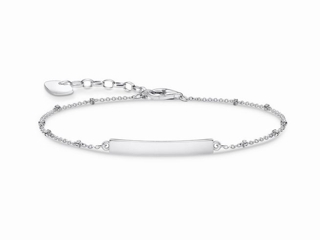 Silbernes Armband von Thomas Sabo A1975-001-21-L19V, mit schlichtem Design und verstellbarer Kette, Länge 16 bis 19 cm, ideal für eleganten Schmuck.